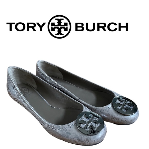 TORY BURCH➕Reva Metallic Cobra Ballet Flats - Picture 8 of 8